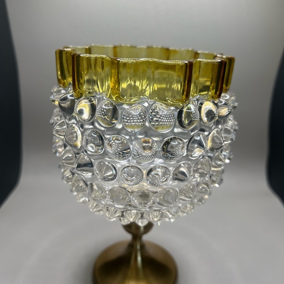 Hobbs Brockunier 323 Yellow Frances Dew Drop Hobnail Ware Yellow Edge| 2 Lots - Picture 10 of 14